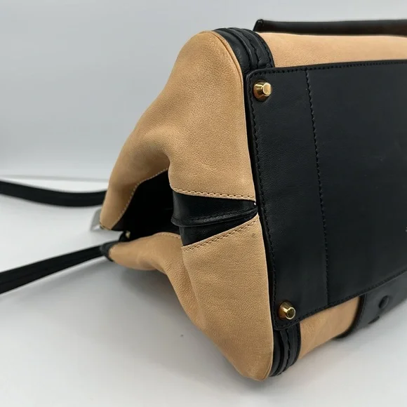 Authenticated Chloe 2 Way Alice Large Handbag - Tan/Black - Picture 8 of 16